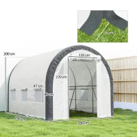Outsunny 3 x 2(m) Walk-In Tunnel Greenhouse, with Accessories - White(m-3)