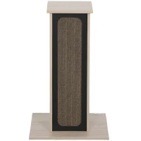 PawHut 63cm Cat Scratching Post, Cat Scratcher with Replaceable Scratching Board, Top Perch, Sisal Scratch Mat, Oak(m-11)