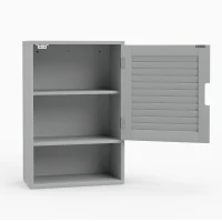 HOMCOM Bathroom Cabinet, Wall Mounted Storage Cabinet with Adjustable Shelves, 40 x 20 x 60 cm, Grey(m-1)
