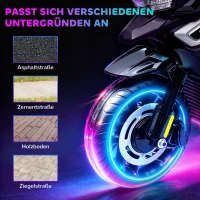AIYAPLAY Elektro-Motorrad für Kinder von 18-36 Monaten, Aufsitz-Fahrzeug, Hilfsräder, Lichter, Musik, Kunststoff, Stahl, Schwarz(m-6)