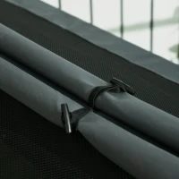 PawHut Dog House Outdoor Elevated Dog Bed with Removable Cover, Mesh Windows, Storage Bag, for S and M-Sized Dogs, Grey(m-9)