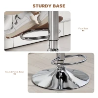 HOMCOM PU Leather Upholstered Swivel Bar Stool, Height Adjustable with Back, Armrest, Footrest, Coffee(m-6)