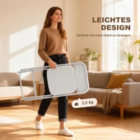 HOMCOM 6er-Set Klappstühle, faltbare Stühle mit Ablauflöchern, Stahlrahmen, vielseitig einsetzbar, Weiß(m-6)