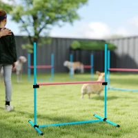 PawHut Agility Set Hunde 4-teiliges höhenverstellbar Agility-Ausrüstung mit 4 Hürden Tragetasche 99 x 65 x 94 cm Hellblau(m-9)