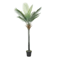 HOMCOM Künstliche Palme 180 cm, tropische Topfpflanze mit 15 realistischen Blättern für Wohnzimmer, Schlafzimmer, Büro(m-5)