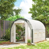 Outsunny 3 x 2(m) Walk-In Tunnel Greenhouse, with Accessories - White(m-9)