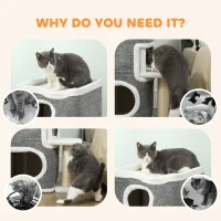 PawHut 75 cm Cat Tree, Cat Tower Condo for Indoor Cats with Scratching Post, Jumping Platform, Grey(m-7)