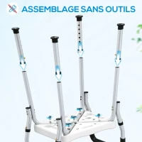 HOMCOM Tabouret de douche pour personnes âgées et handicapées avec accoudoirs, hauteur réglable, patins antidérapants, blanc(m-7)