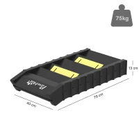 PawHut Rampe pliante pour chiens 154 cm Rampe pour voiture et lit avec 10 marches antidérapantes Charge 68 kg Noir(m-3)