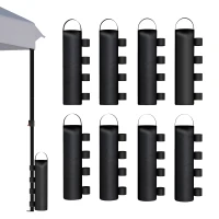 Outsunny 8 Pack Gazebo Sand Weights Bags, 40 kg 600D Heavy Duty Sand Bags Sandbags for Canopy Tent Legs, Without Sand, Black(m-11)