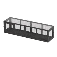 PawHut Tunnel pour chat Jouet en bois avec 3 portes, extensible Tunnel de jeu pour chats jusqu'à 10 kg, 151,5 x 38,5 cm Gris(m-4)