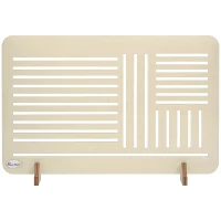 PawHut Freestanding Pet Gate, Portable Dog Barrier Gate with Feet for Small Breeds, 75 x 51 cm, Natural Wood(m-1)