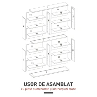 HOMCOM Mobilier Bibliotecă cu 16 Rafturi pentru 720 CD-uri din Lemn 106.5x24x126.3 cm Negru(m-7)