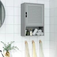 HOMCOM Bathroom Cabinet, Wall Mounted Storage Cabinet with Adjustable Shelves, 40 x 20 x 60 cm, Grey(m-2)