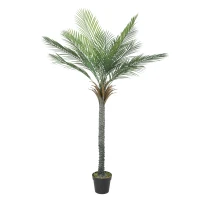 HOMCOM Künstliche Palme 180 cm, tropische Topfpflanze mit 15 realistischen Blättern für Wohnzimmer, Schlafzimmer, Büro(m-1)