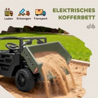 AIYAPLAY Elektrofahrzeug, 2 Motoren, Kofferraum, UTV-Design, Musikfunktion, Grün(m-5)