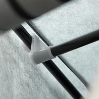 HOMCOM Dulap-penderie multi-depozitare - 8 rafturi, 2 bare - material nețesut gri(m-5)