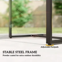 Outsunny Set de Mobilier pentru Grădină din Ratan Sintetic cu 2 Scaune cu Perne Detașabile și Masă cu Blat de Sticlă, Gri(m-4)