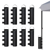 Outsunny 8 Pack Gazebo Sand Weights Bags, 40 kg 600D Heavy Duty Sand Bags Sandbags for Canopy Tent Legs, Without Sand, Black(m-10)