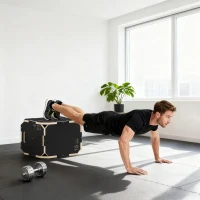 SPORTNOW Caixa Pliométrica de Madeira 3 em 1 com 3 Alturas Diferentes Pegas Sem Cantos Treino de Saltos 41x36x31 cm Preto(m-9)