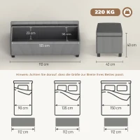 HOMCOM Banco asiento con almacenamiento, banco tapizado para almacenamiento, para salón, dormitorio, pasillo, tapizado de pana, gris(m-3)