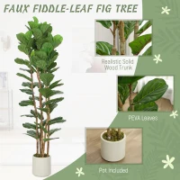 HOMCOM 180cm Artificial Fiddle Leaf Fig Tree - Green(m-4)