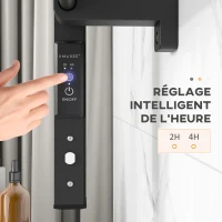 HOMCOM Sèche serviettes électrique, mural ou sur pied, 8 barres, minuterie 2/4 heures, alliage d'aluminium, 53x35x90cm, noir(m-5)