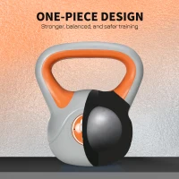SPORTNOW Kettlebell, 8kg Kettle Bells with Handle for Home Gym Weight Lifting and Strength Training, Orange and Grey(m-7)