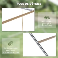 PawHut Perchoir pour poules à 5 niveaux en bois de pin et acier, échelle balançoire, 82 x 150 x 110 cm, argent(m-7)