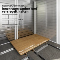 Outsunny Gereedschapsschuur van metaal, weerbestendig & roestvrij, afsluitbaar,  2,40 x 2,06 x 1,98 m, Lichtgrijs(m-7)