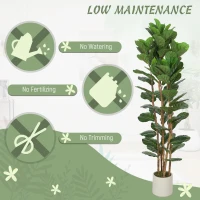 HOMCOM 180cm Artificial Fiddle Leaf Fig Tree - Green(m-5)