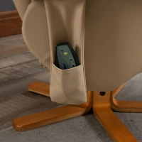 HOMCOM Fauteuil relax massant avec pouf, fauteuil de relaxation pivotant à 360°, dossier inclinable, 80 x 86 x 99 cm, crème(m-8)