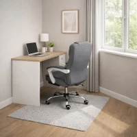 Vinsetto Reclining Office Chair with Footrest, Ergonomic, Executive, Linen(m-12)