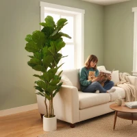 HOMCOM 180cm Artificial Fiddle Leaf Fig Tree - Green(m-9)