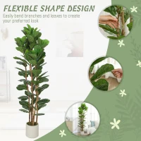 HOMCOM 180cm Artificial Fiddle Leaf Fig Tree - Green(m-6)