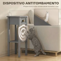 HOMCOM Mesa de Apoio com Gaveta e Prateleira de Armazenamento Estilo Moderno 30x30x75cm Branco(m-7)