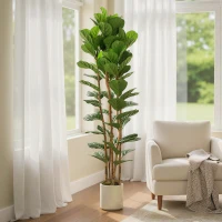 HOMCOM 180cm Artificial Fiddle Leaf Fig Tree - Green(m-2)