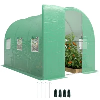 Outsunny Serra 3 x 2 x 2 m Serra in telo con porta a battente richiudibile 6 finestre in rete arrotolabili, aste di sostegno(m-7)