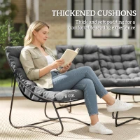 Outsunny Four-Piece Curved Seat Garden Sofa Set - Grey/Black(m-4)