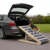 PawHut Dog Ramp for Couch, Adjustable Folding Pet Ramp, 4 Adjustable Height Dog Climbing Ladder, 35/43/47/50 cm Height(m-10)