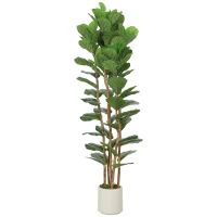 HOMCOM 180cm Artificial Fiddle Leaf Fig Tree - Green(m-1)