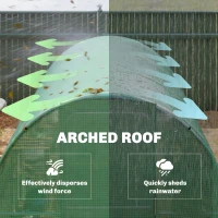 Outsunny Invernadero 3 x 2 x 2 m túnel de plástico con puerta abatible con cerradura 6 ventanas enrollables de malla varillas de soporte(m-5)