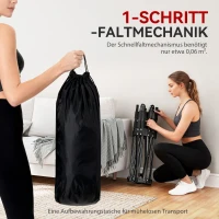 SPORTNOW Fitnesstrampoline met verstelbare T-handgreep, opvouwbaar, draagtas, 120 kg draagvermogen, staal, kunststof, zwart(m-4)