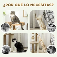 PawHut Árbol Rascador para Gatos con Plataforma Torre Escalador para Gatos con Plataforma Cama Postes Bolas 56x54x86 cm Marrón(m-6)