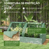 Outsunny Floreira Exterior Grande com Mini Estufa com Base Aberta para Jardim Terraço Varanda 185x95x92 cm Cinzento e Verde(m-5)