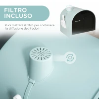 PawHut Lettiera per Gatti Chiusa con Filtri, Paletta e Vassoio, Struttura in PP, 43x44x47cm, Verde(m-6)