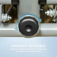 SPORTNOW Mini stepper de fitness machine de step bandes de résistance, écran LCD et pédales antidérapantes 41x30,5x18,5cm gris(m-6)