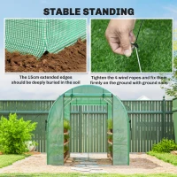 Outsunny Serra 3 x 2 x 2 m serra in telo con 2 porte avvolgibili con cerniera & 6 finestre a rete, aste di supporto, Verde(m-4)