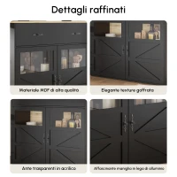 Bancone bar allungabile con vano portaoggetti e girevole a 360°, 138-204x39x104 cm, Nero(m-6)