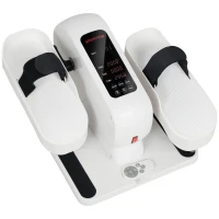 SPORTNOW Pedalier d'appartement eplliptique de bureau, écran LCD, télécommande et 12 vitesses réglables, 45 x 42 x 26 cm, blanc(m-12)